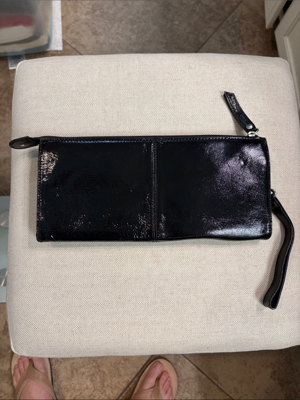 Talbots Black Patent Leather Wristlet Clutch - Picture 2 of 11